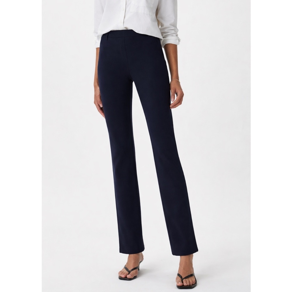 Eileen Fisher Stretch Ponte Straight Leg Pants in Navy Blue